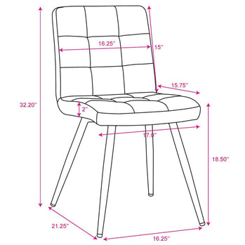 Chaise d'appoint Suzette, ensemble de 2 en moutarde