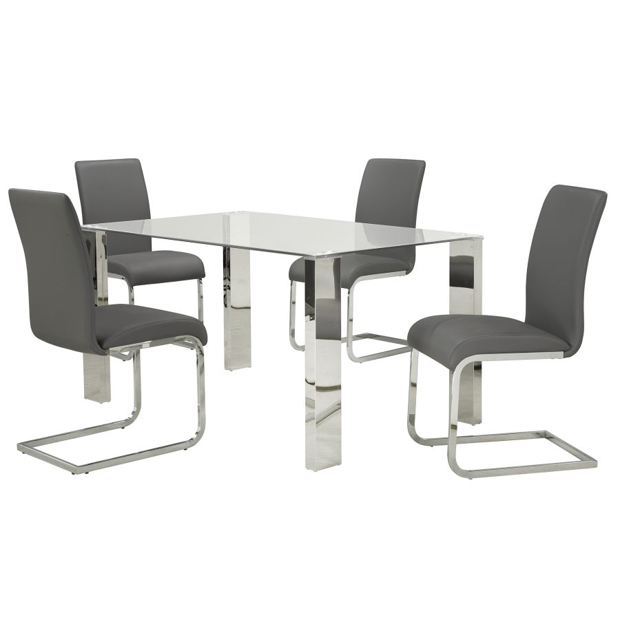 Chaise d'appoint Maxim, lot de 2 en gris