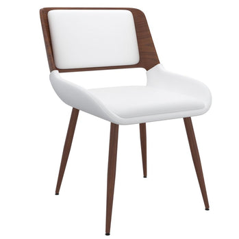 Chaise d'appoint Hudson en similicuir blanc