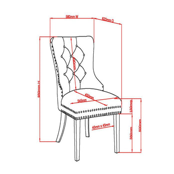 Chaise d'appoint Hollis, ensemble de 2, en noir