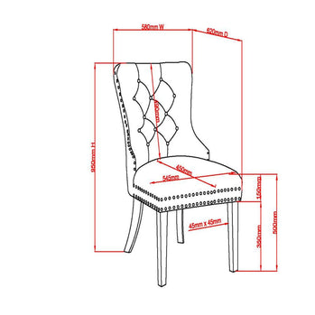 Chaise d'appoint Hollis, ensemble de 2, en bleu marine