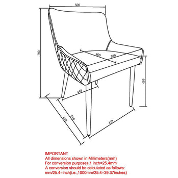 Chaise d'appoint Xander, ensemble de 2, en blanc