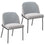 Chaise d'appoint Gloria, ensemble de 2, en beige et gris