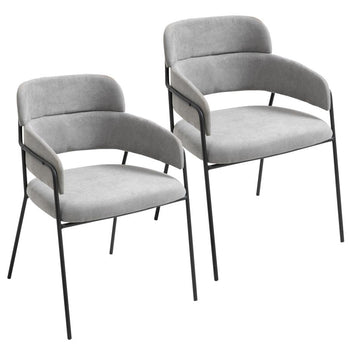 Mabel, chaise d'appoint, lot de 2, en gris