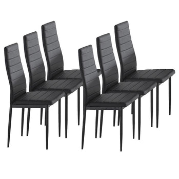 Chaise d'appoint Contra, ensemble de 6 en noir