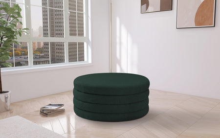 Pouf Aphia en tissu bouclé | Table basse