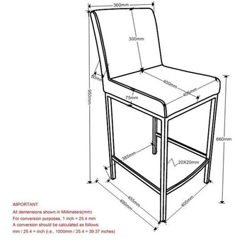 Tabouret de comptoir Porto de 26 po, ensemble de 2, en noir