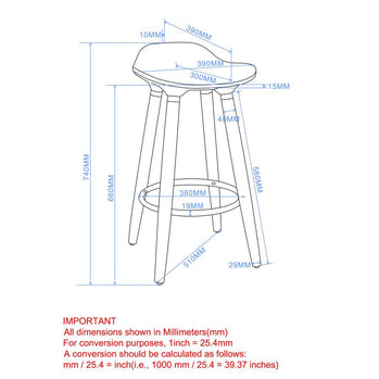 Tabouret de comptoir Trex 26'', ensemble de 2 en noir