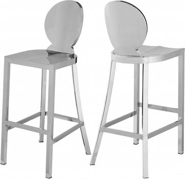 Tabouret de bar en acier inoxydable chromé Maddox