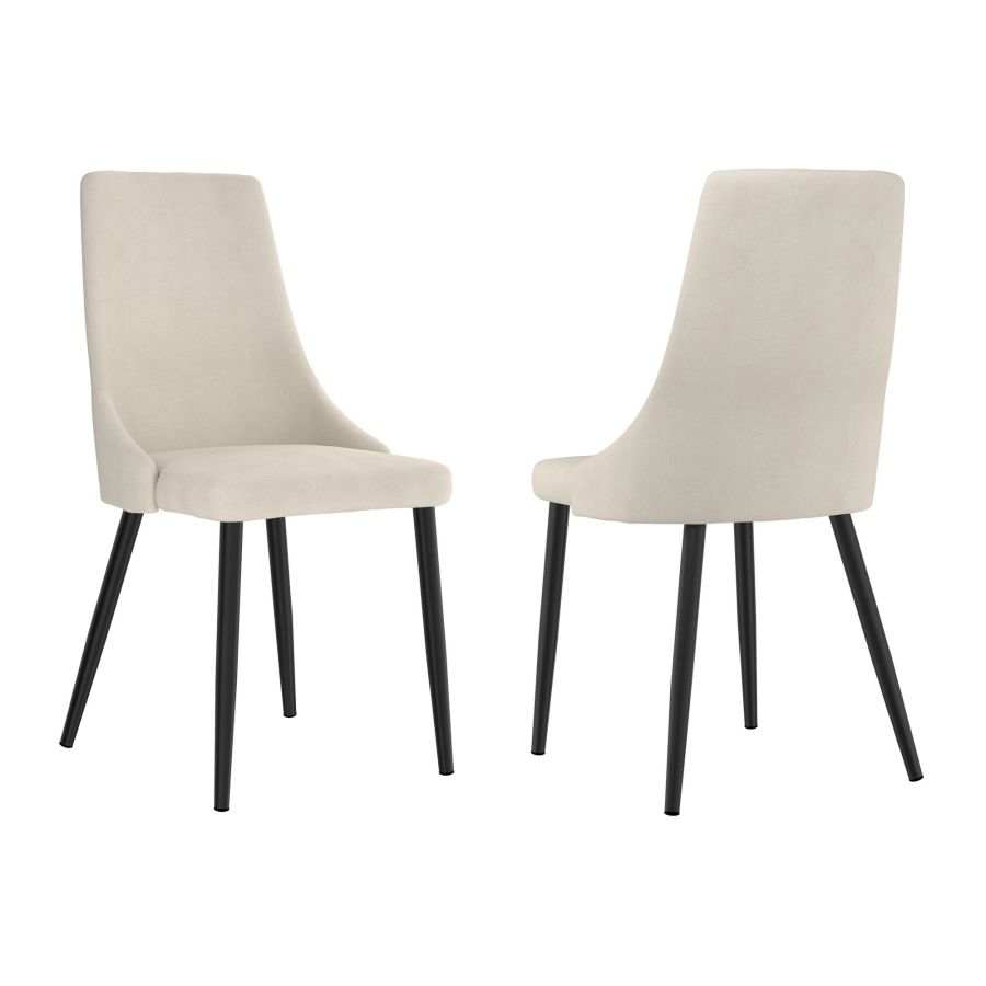 Ensemble de salle à manger 7 pièces Stark/Venice en noir avec chaise beige