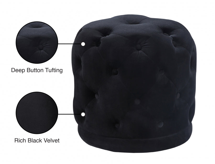 Pouf en velours Harper | Tabouret
