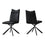 CHAISE DE SALLE A MANGER - 2PCS / 36"H / SIMILI-CUIR NOIR / NOIR 