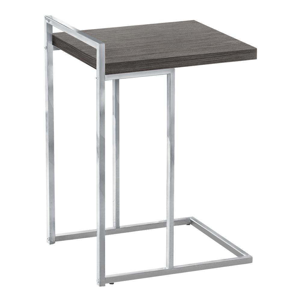 TABLE D'APPOINT - 25"H / GRIS / METAL CHROME