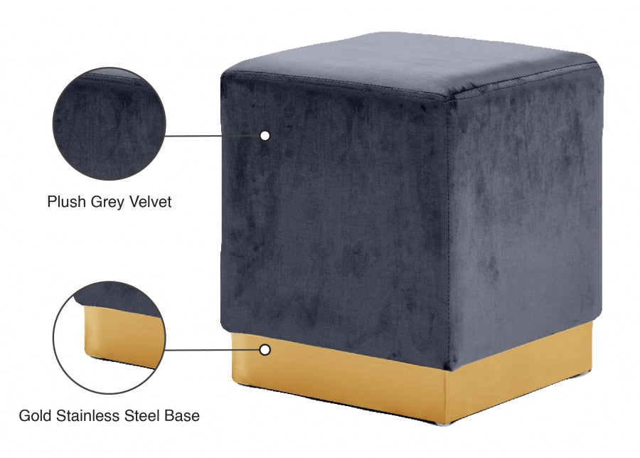 Pouf en velours Jax | Tabouret