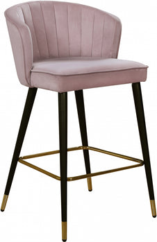 Tabouret de comptoir en velours Cassie