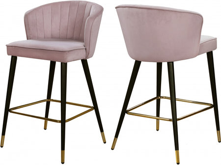 Tabouret de comptoir en velours Cassie