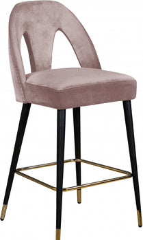 Tabouret de comptoir en velours Akoya