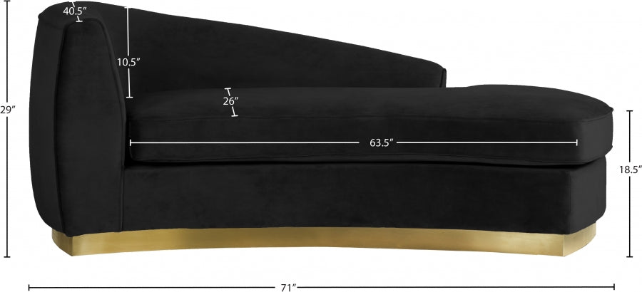Chaise longue Julian en velours
