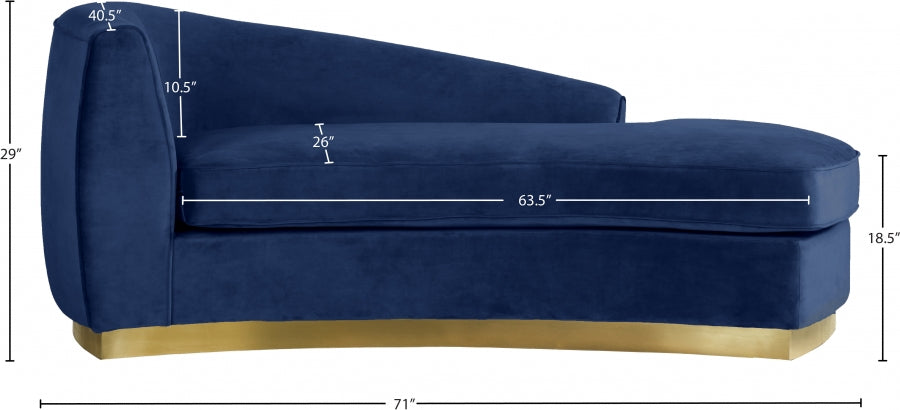 Chaise longue en velours Julian
