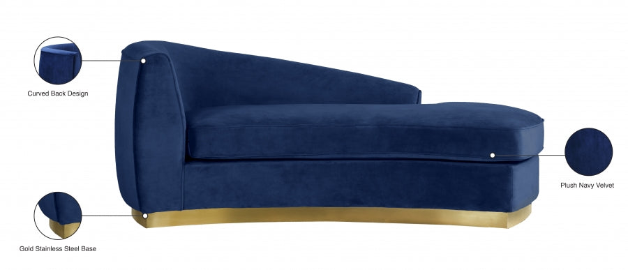 Chaise longue en velours Julian