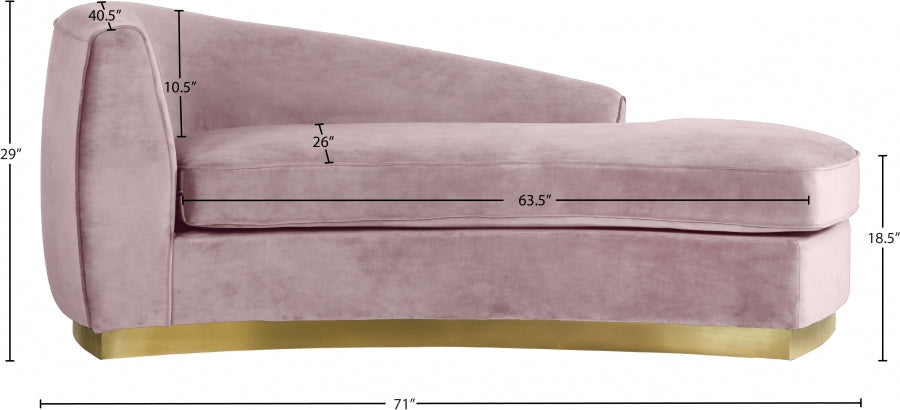 Chaise longue en velours Julian