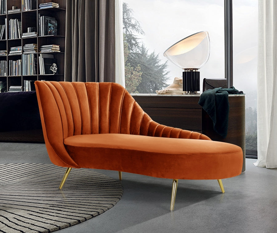 Chaise longue en velours Margo