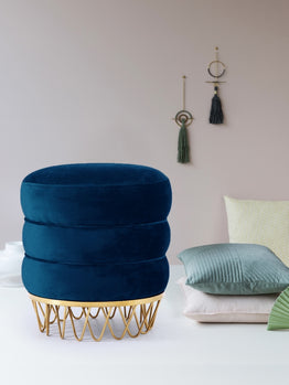 Pouf en velours Revolve | Tabouret