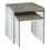 TABLE GIGOGNE - ENSEMBLE 2PCS / TAUPE FONCE / VERRE TREMPE 