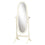 MIROIR - 59"H / CADRE BOIS OVALE BLANC ANTIQUE