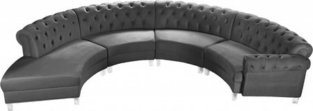 Sectionnel modulaire en velours Anabella