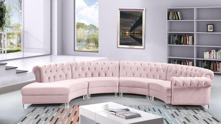 Sectionnel modulaire en velours Anabella
