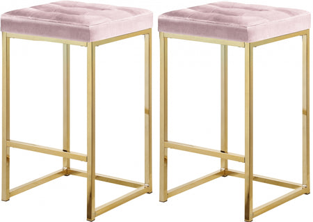 Tabouret de comptoir en velours Nicola