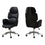 CHAISE DE BUREAU - SIMILI-CUIR NOIR / DOSSIER HAUT EXECUTIVE