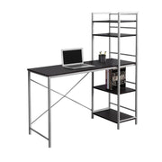 BUREAU D'ORDINATEUR - 48"L / DESSUS ESPRESSO / METAL ARGENT