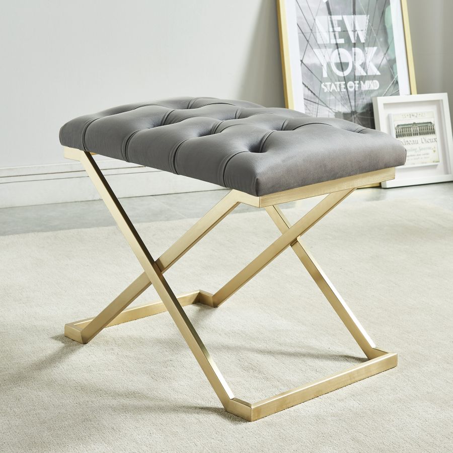 Banc Rada en gris/or