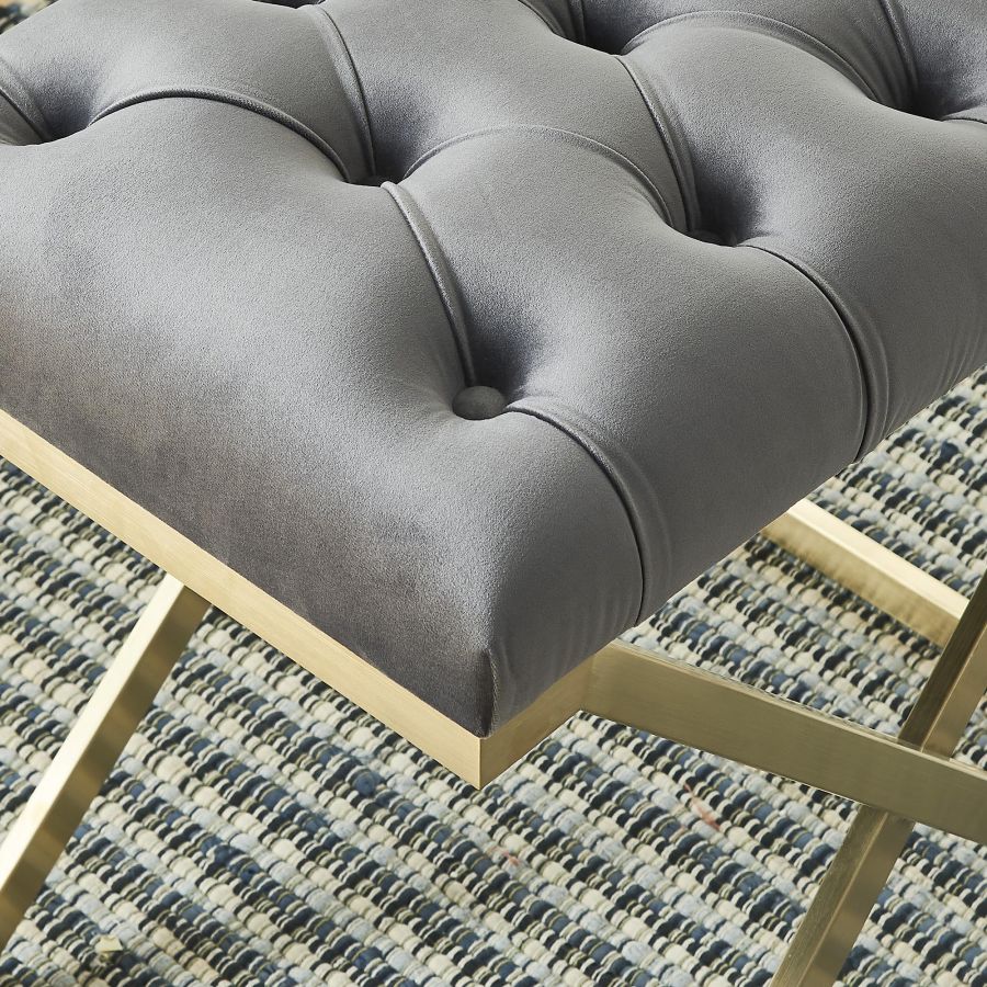 Banc Rada en gris/or
