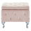 Pouf de rangement carré Monique en rose poudré