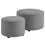 Ensemble de 2 poufs ronds Etro en gris clair