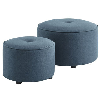 Ensemble de 2 poufs ronds Etro en bleu