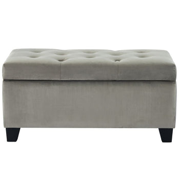 Pouf de rangement rectangulaire Sally en gris