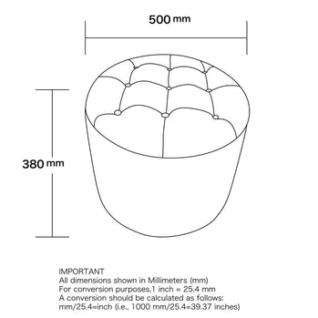 Pouf de rangement rond Talia en noir