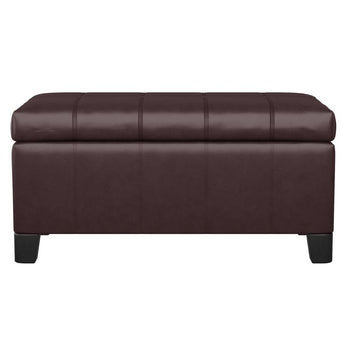 Pouf de rangement rectangulaire Bella en brun