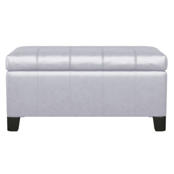 Pouf de rangement rectangulaire Bella en blanc