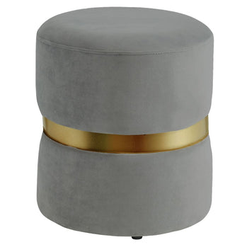 Pouf Rond Violet en Gris