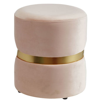 Pouf rond violet en rose poudré