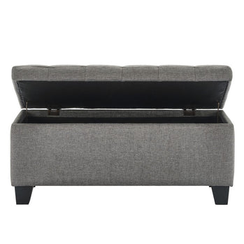 Pouf de rangement rectangulaire Lila en gris