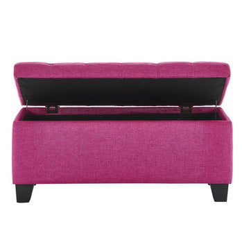 Pouf de rangement rectangulaire Lila en rose