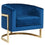 Chaise d'appoint Tarra en bleu/or