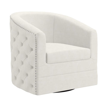 Chaise d'appoint pivotante Velci en ivoire