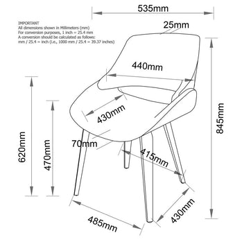 Chaise d'appoint/de salle à manger Serano en brun